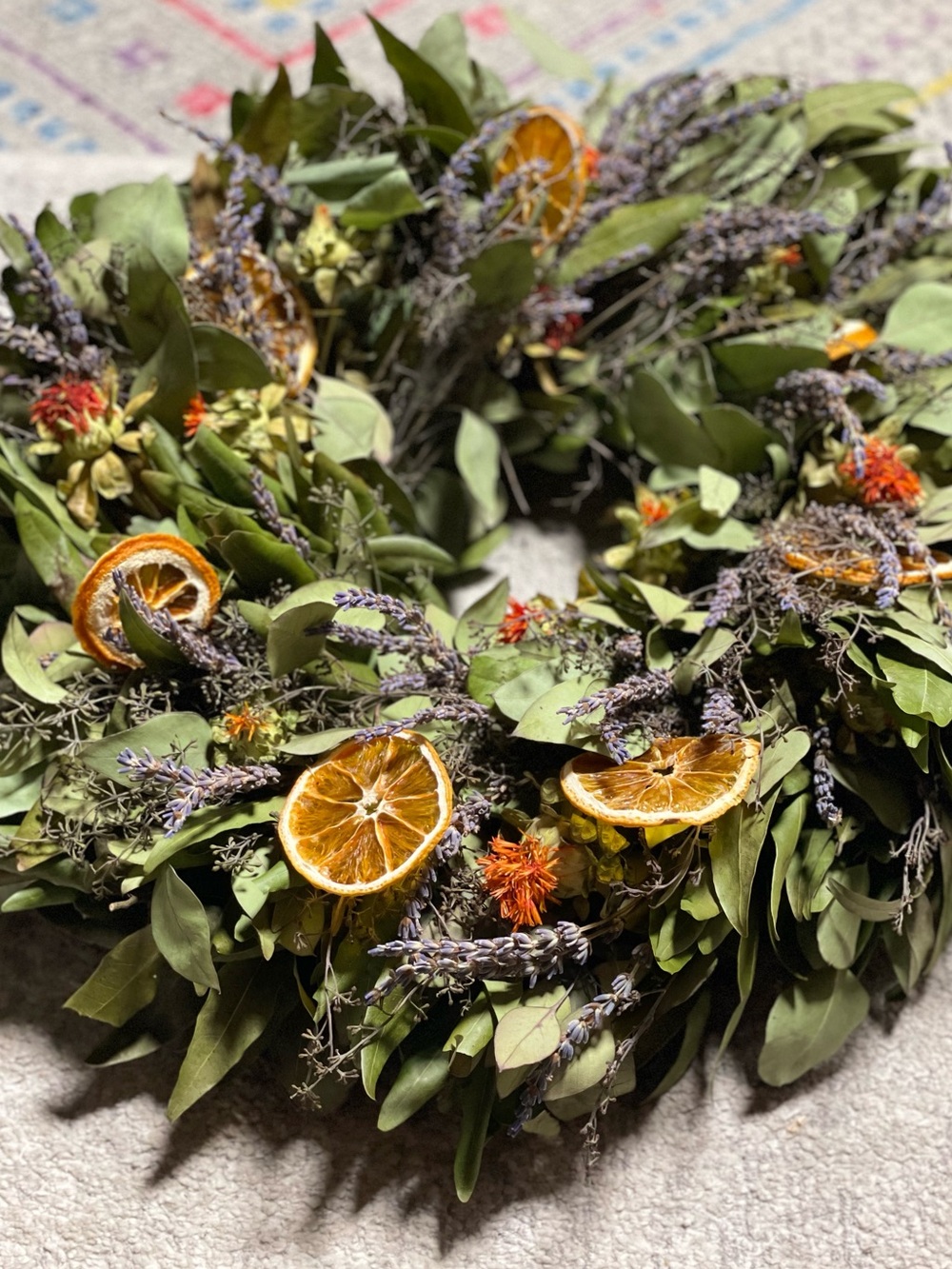 Handcrafted Eucalyptus, Lavender & Dried Citrus Wreath - 18” - Picture 6 of 11